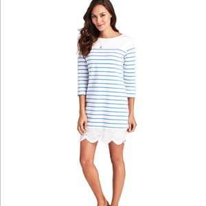 Vineyard Vines 3/4 sleeve stripe knit lace dress